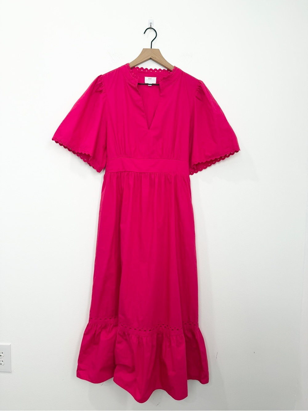 Sugarlips Fuchsia Red Balloon Sleeve Waisted Midi Dress Size XL